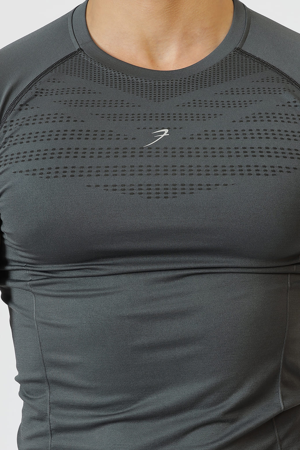 Power Seamless T-shirt Grey/Logo - Image 3
