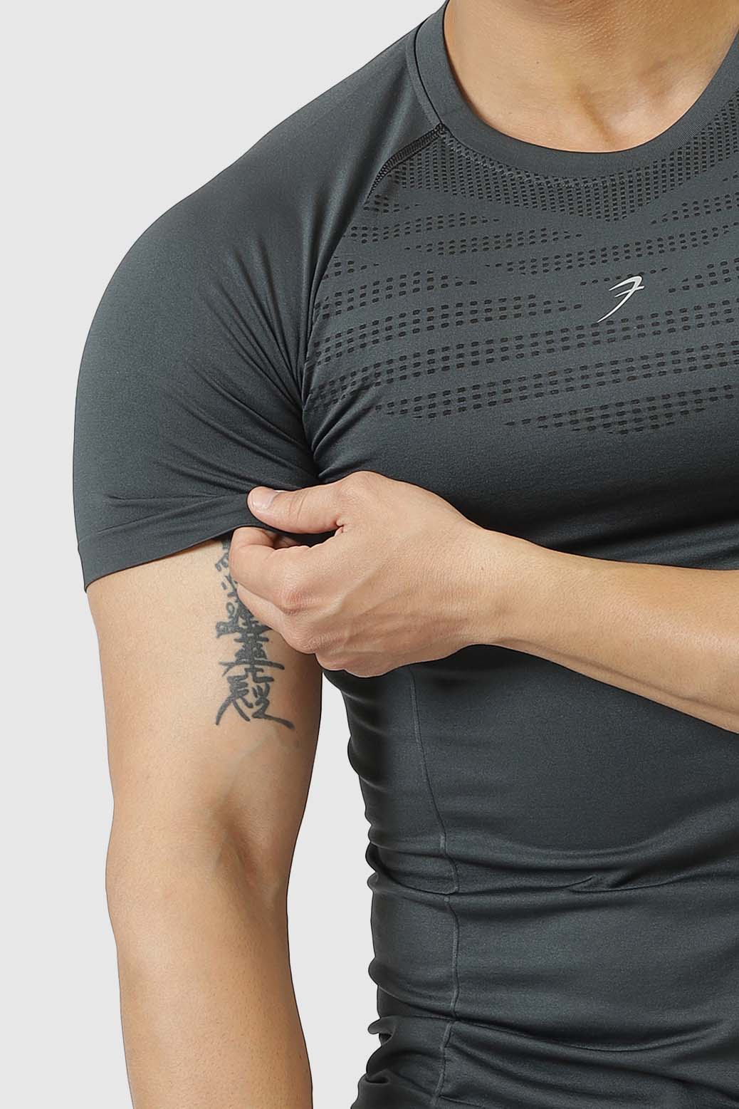Power Seamless T-shirt Grey/Logo - Image 4
