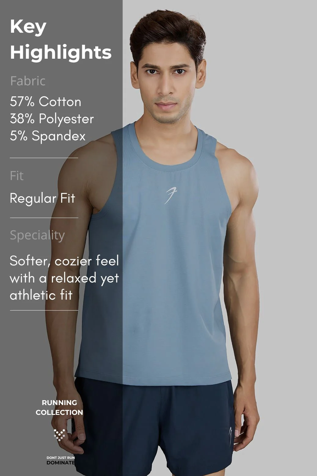 Pulse Running Tank Light Blue - Image 6