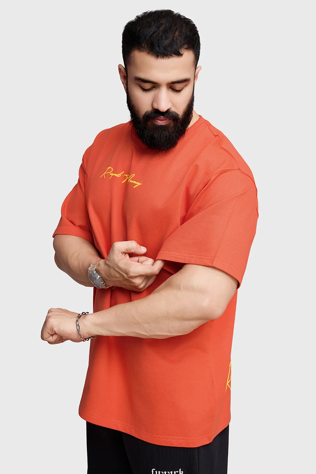 Respect The Journey Oversized T-shirt Orange - Image 6