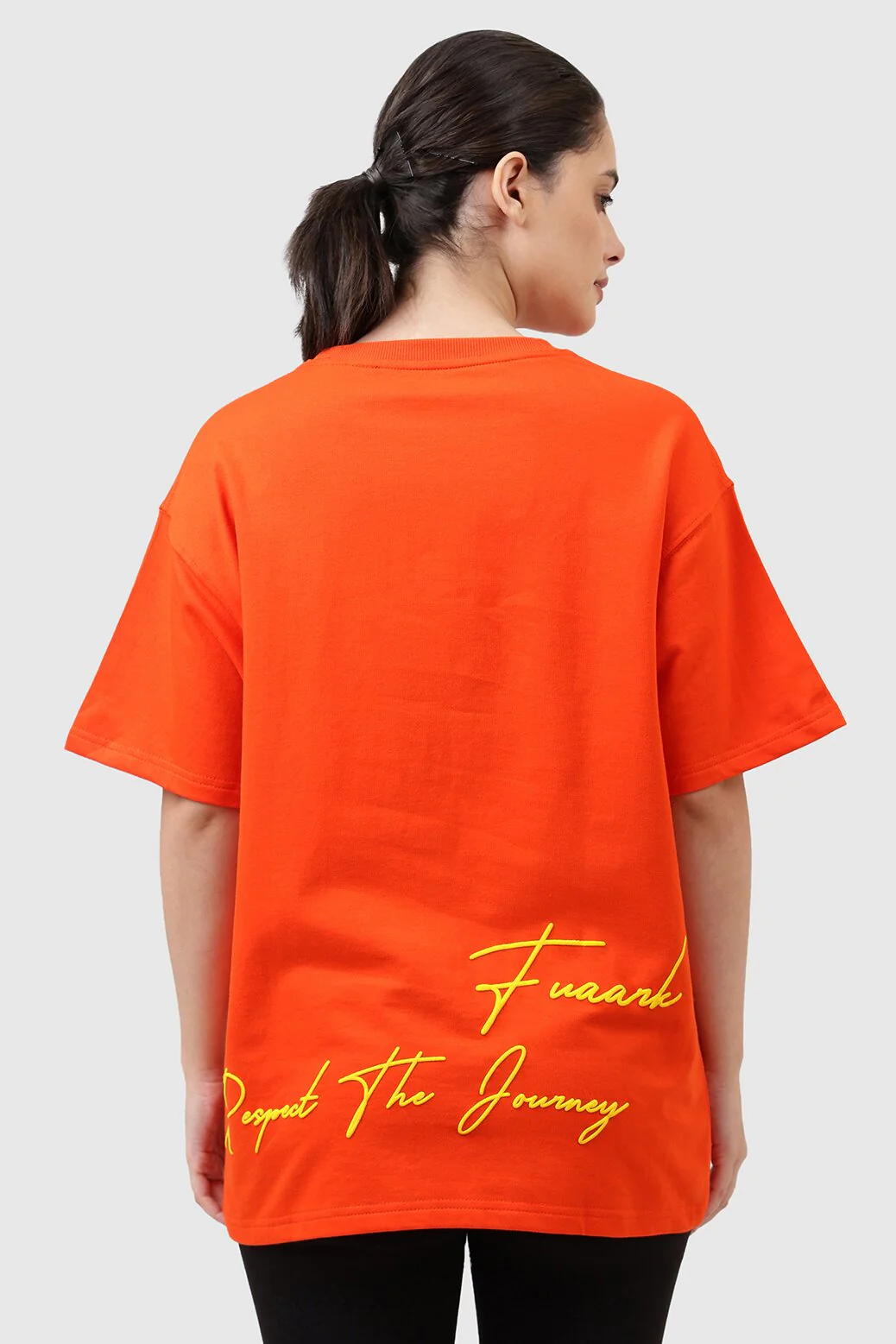 Respect The Journey Oversized T-shirt Orange - Image 5