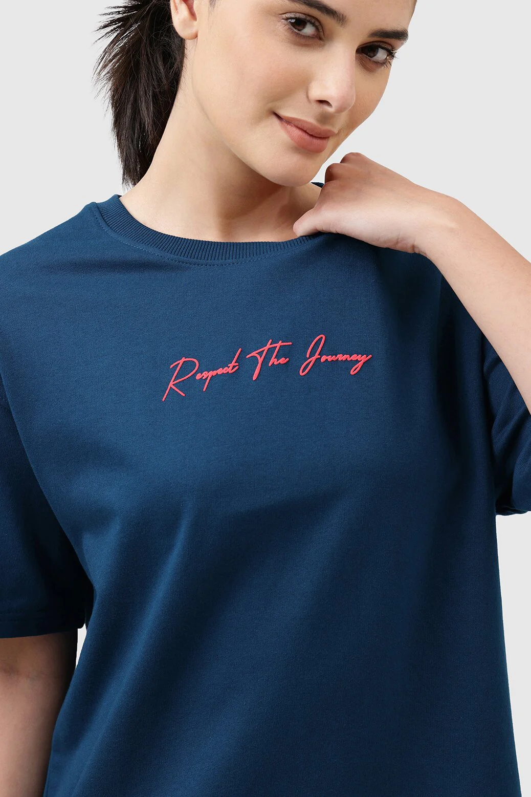 Respect The Journey Oversized T-shirt Teal - Image 3