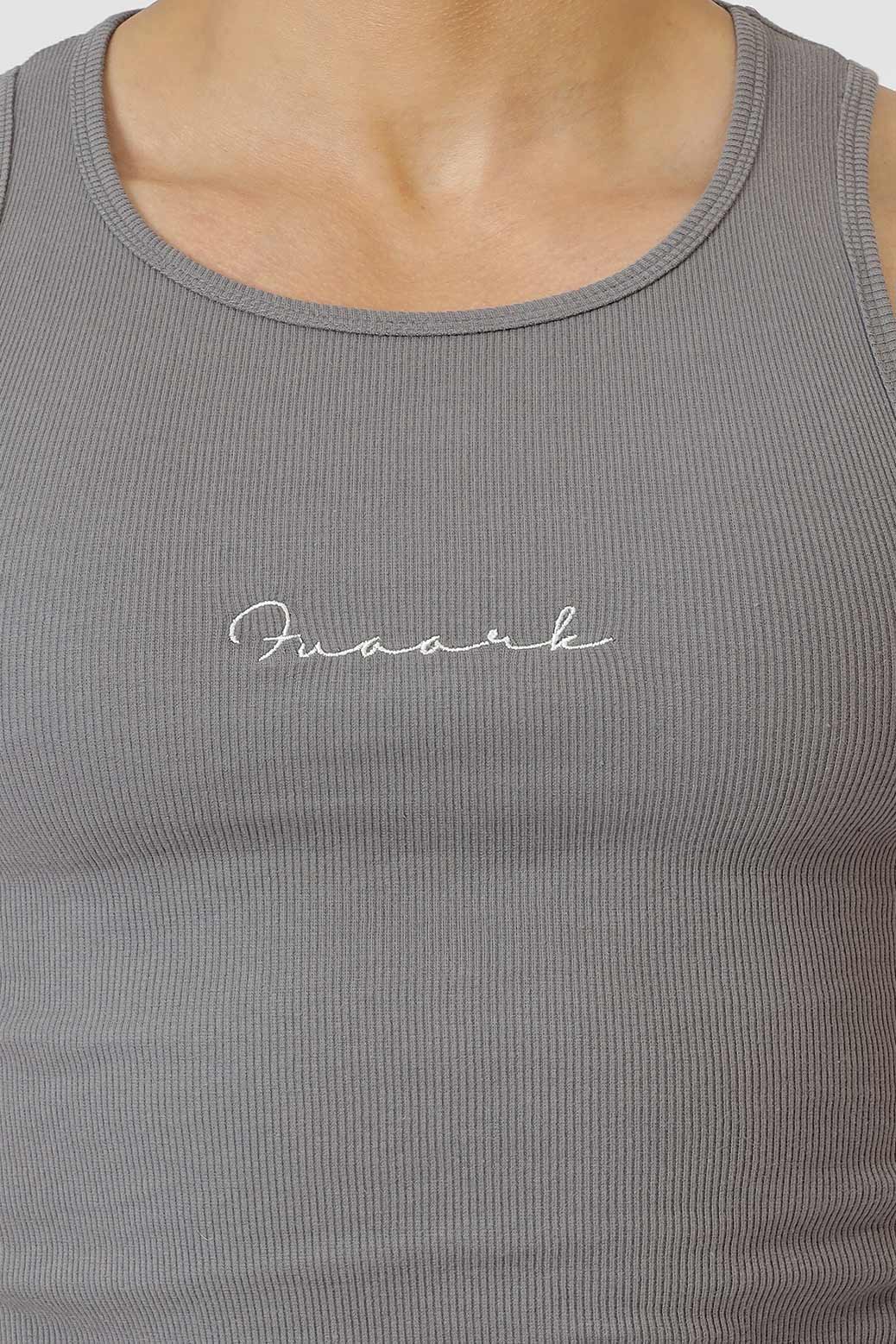 Ribbed Tank Grey - Image 4