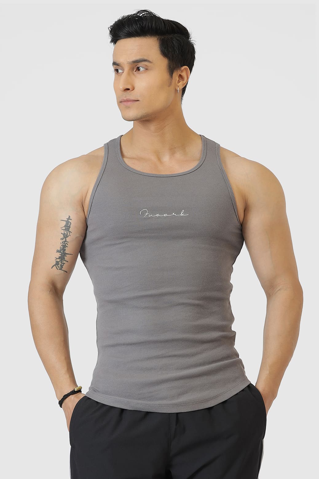 Ribbed Tank Grey - Image 6