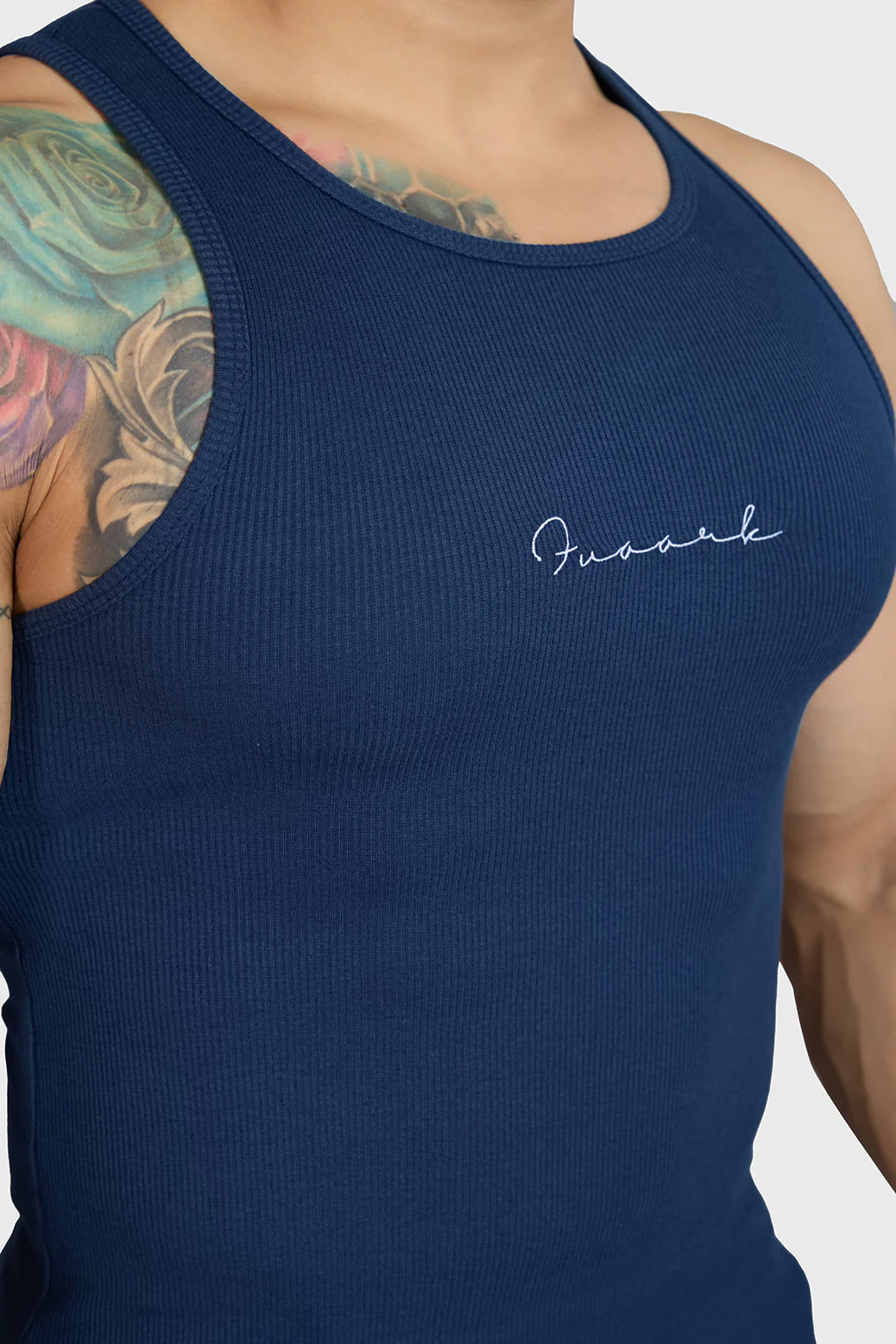 Ribbed Tank Navy - Image 3
