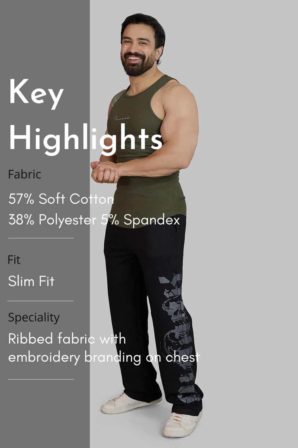Ribbed Tank Olive - Image 7