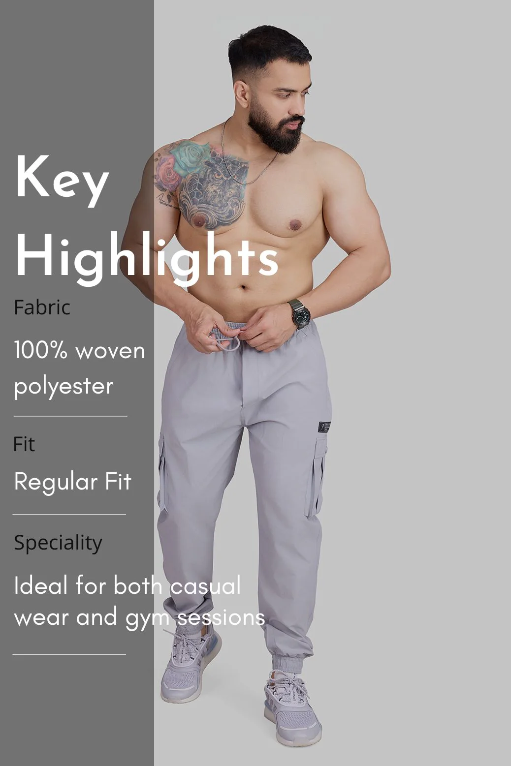 Script Cargo Joggers Light Grey - Image 9