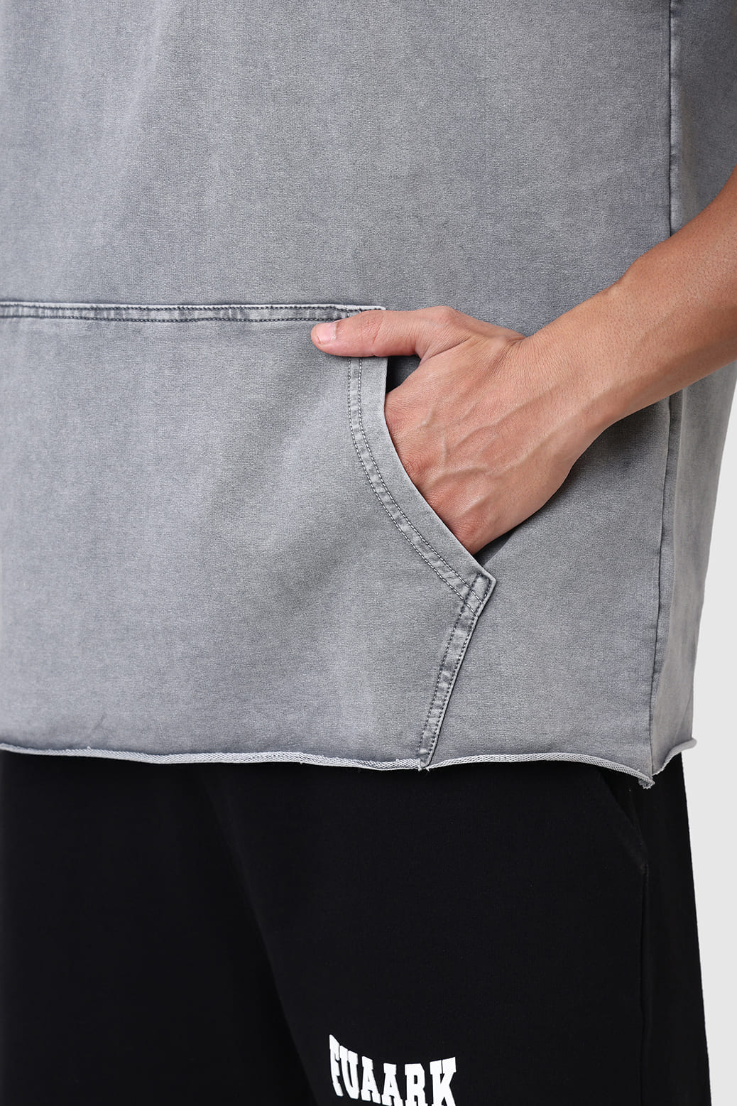 Shadow Washed Capsleeves Hoodie Light Grey - Image 4