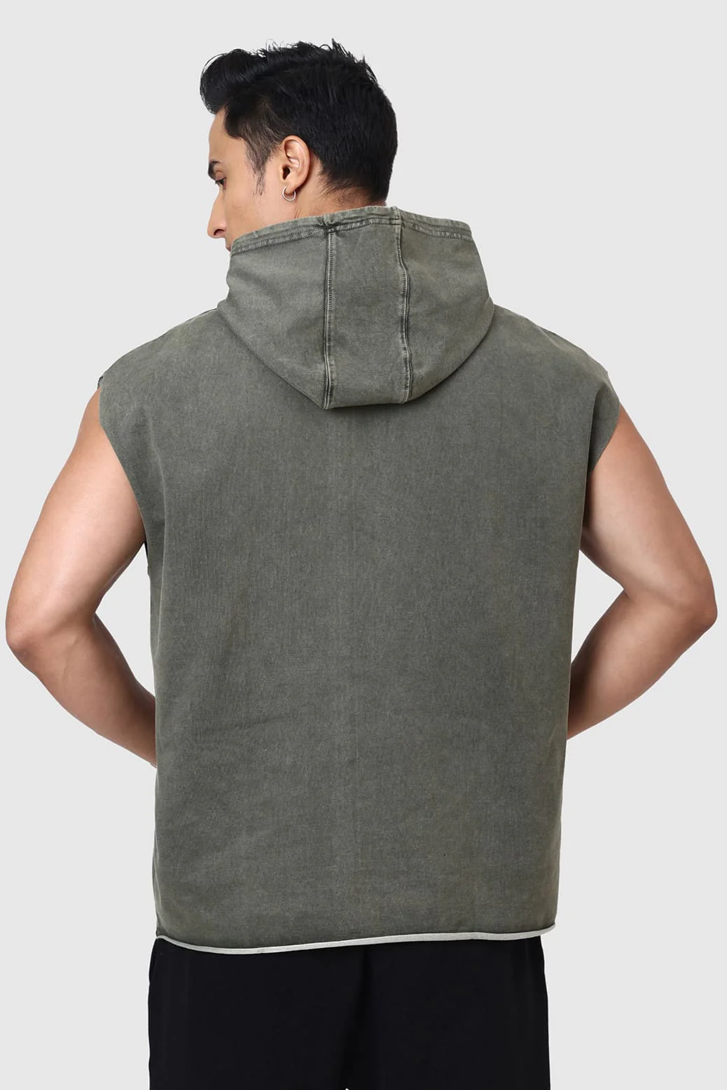 Shadow Washed Capsleeves Hoodie Olive - Image 7