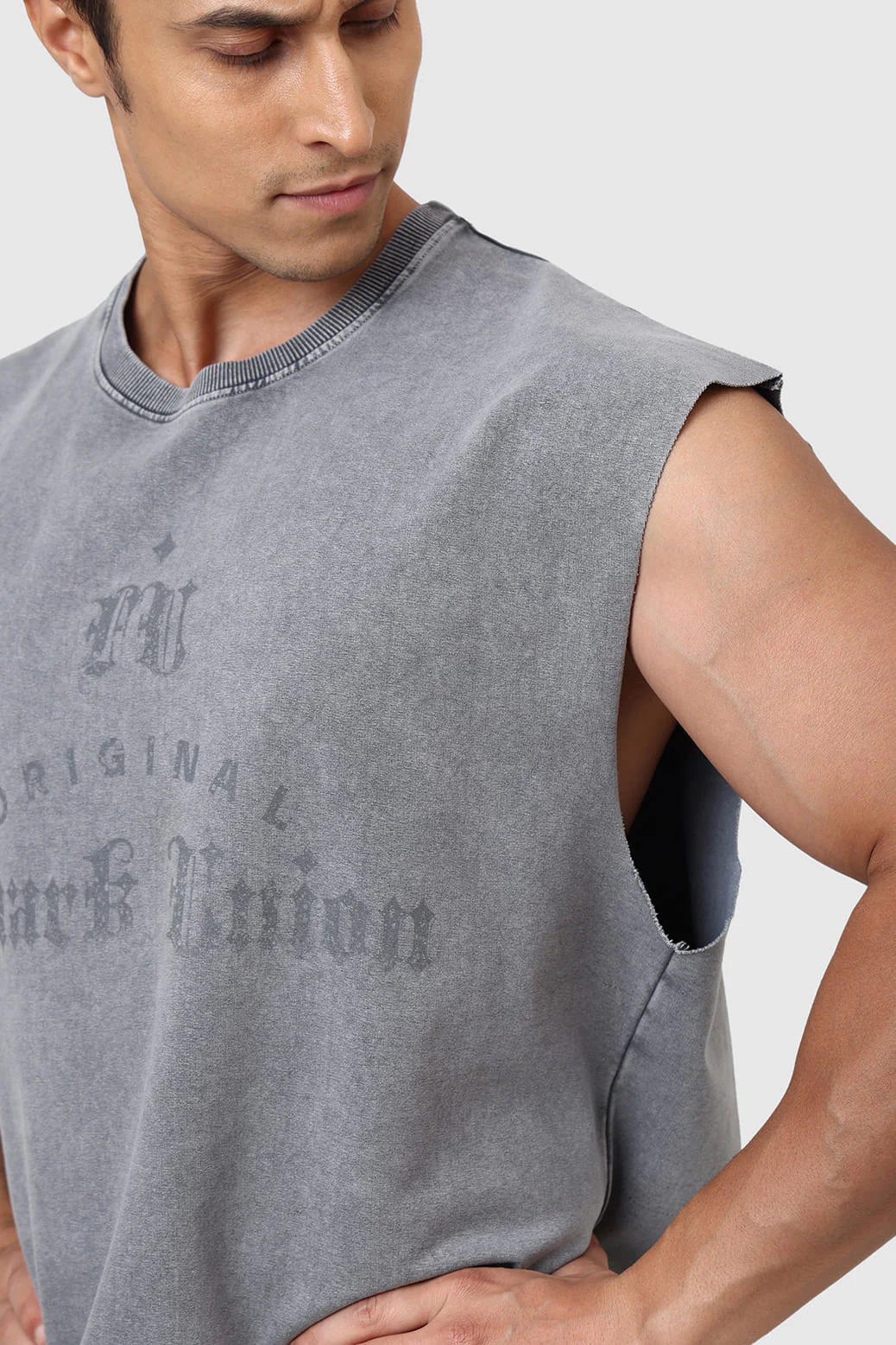 Shadow Washed Capsleeves Tank Light Grey - Image 4