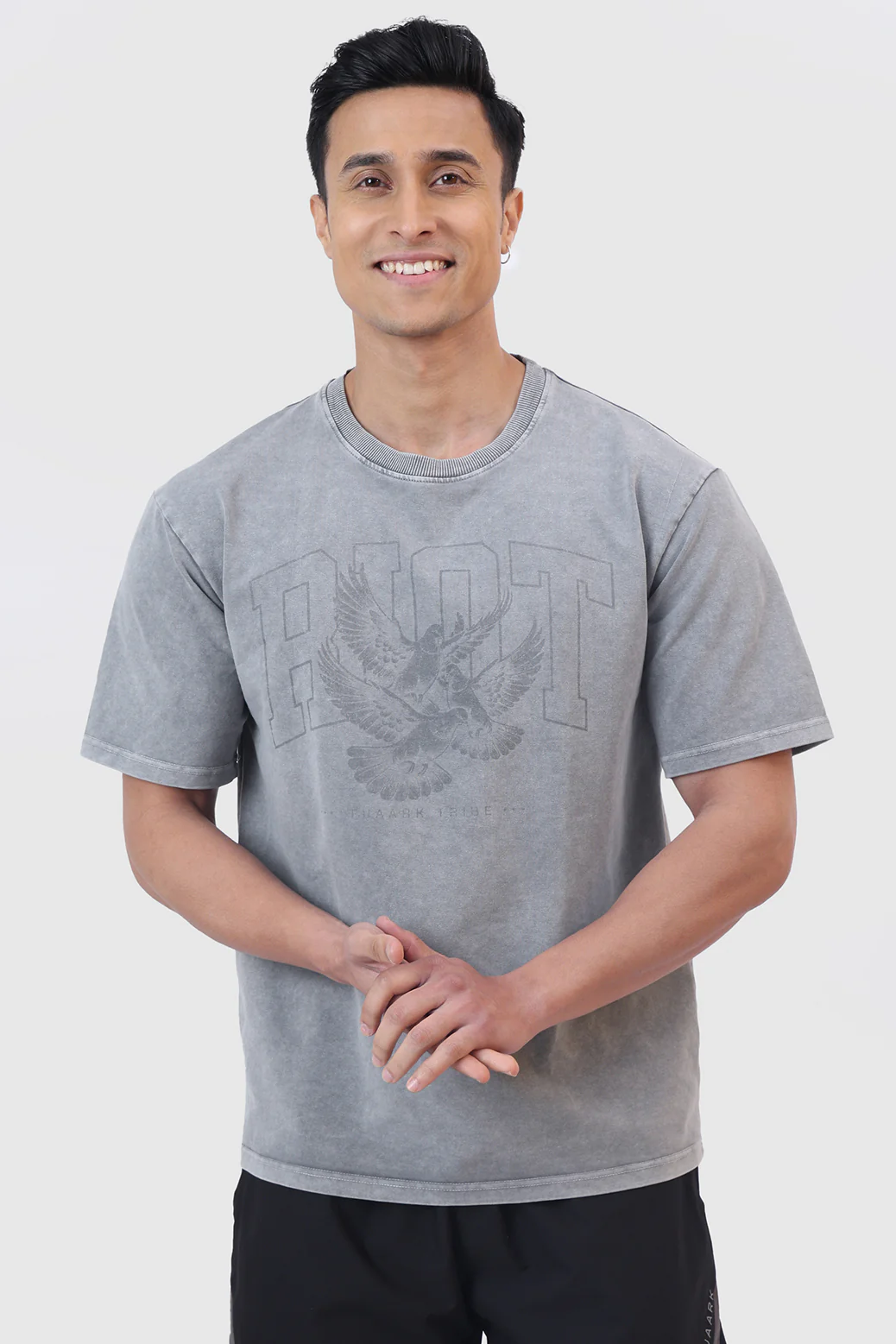 Shadow Washed Oversized T-shirt Light Grey - Image 7