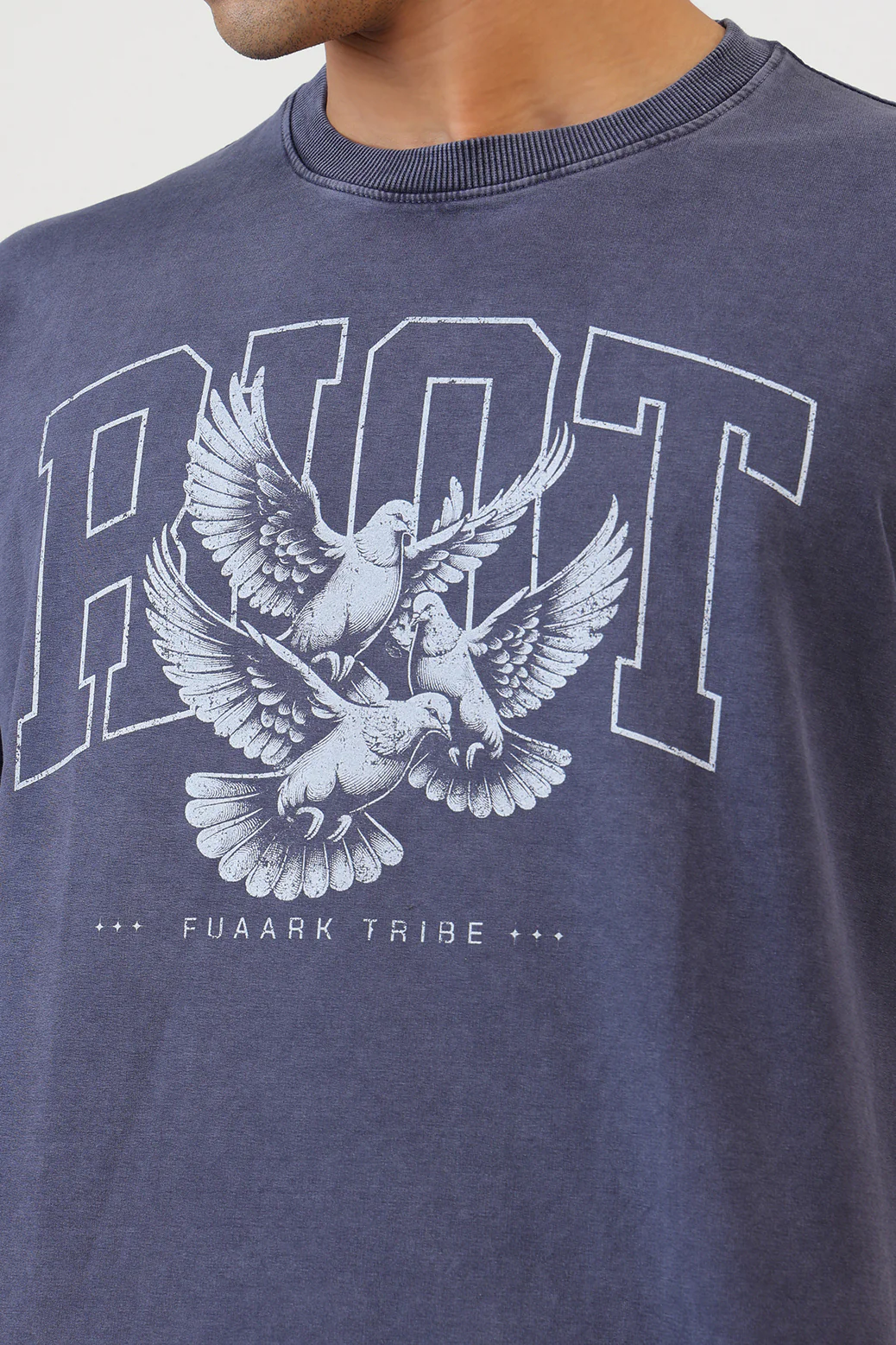 Shadow Washed Oversized T-shirt Navy - Image 3