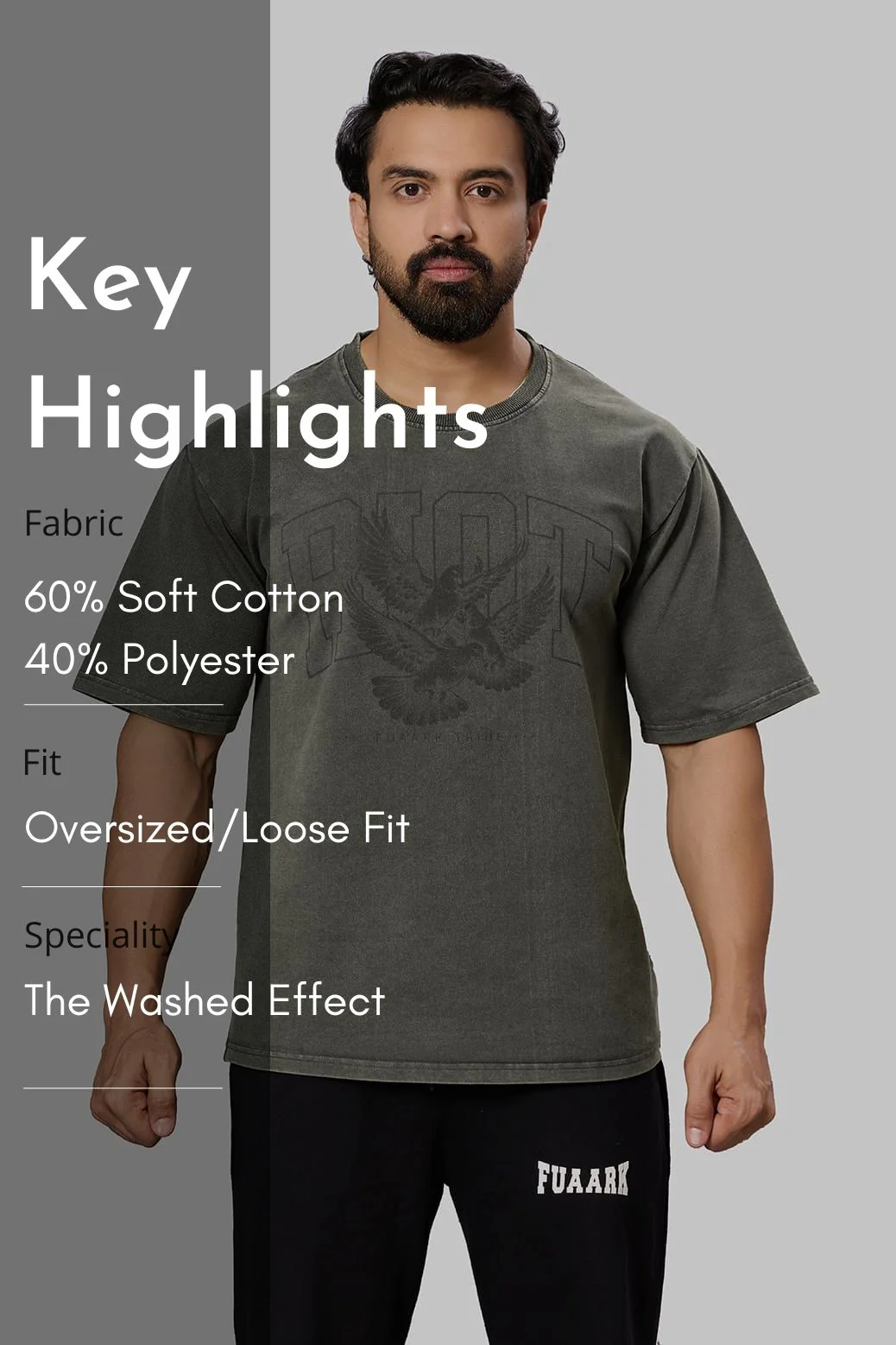 Shadow Washed Oversized T-shirt Olive - Image 8