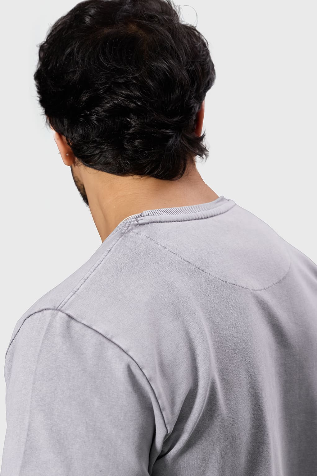 Shadow Washed Sweatshirt Light Grey - Image 4