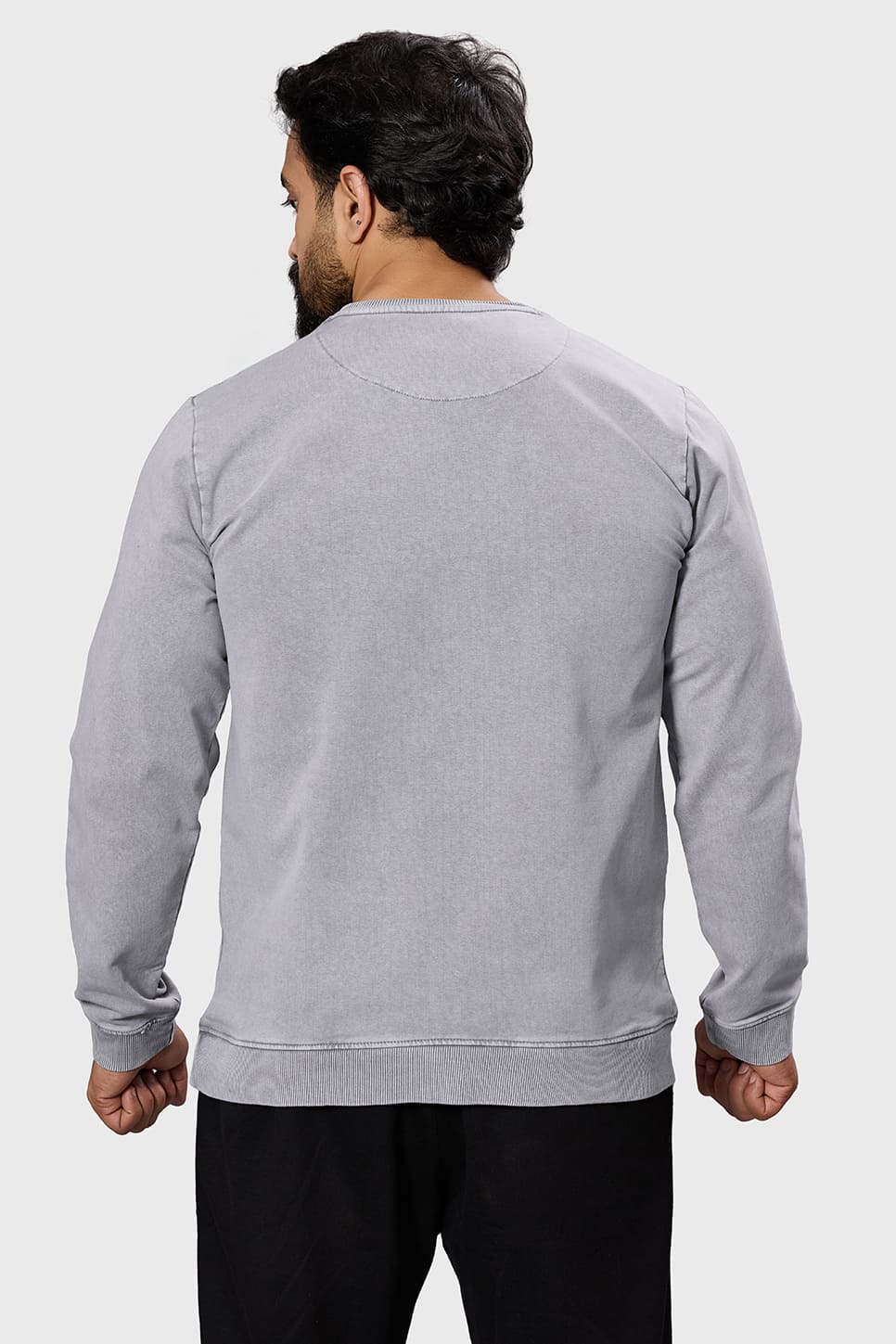 Shadow Washed Sweatshirt Light Grey - Image 6