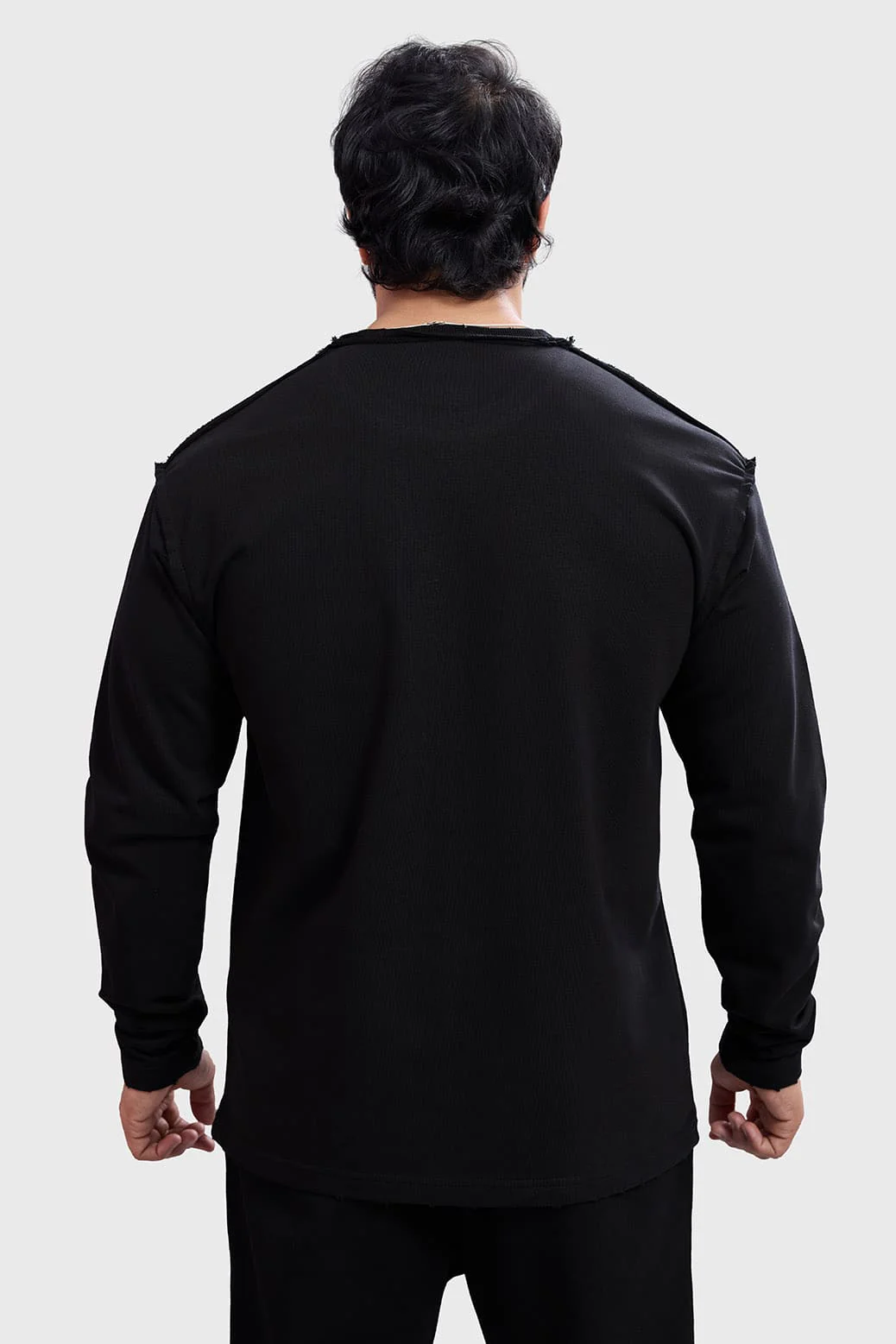 Shell Raw Sweatshirt Black - Image 6