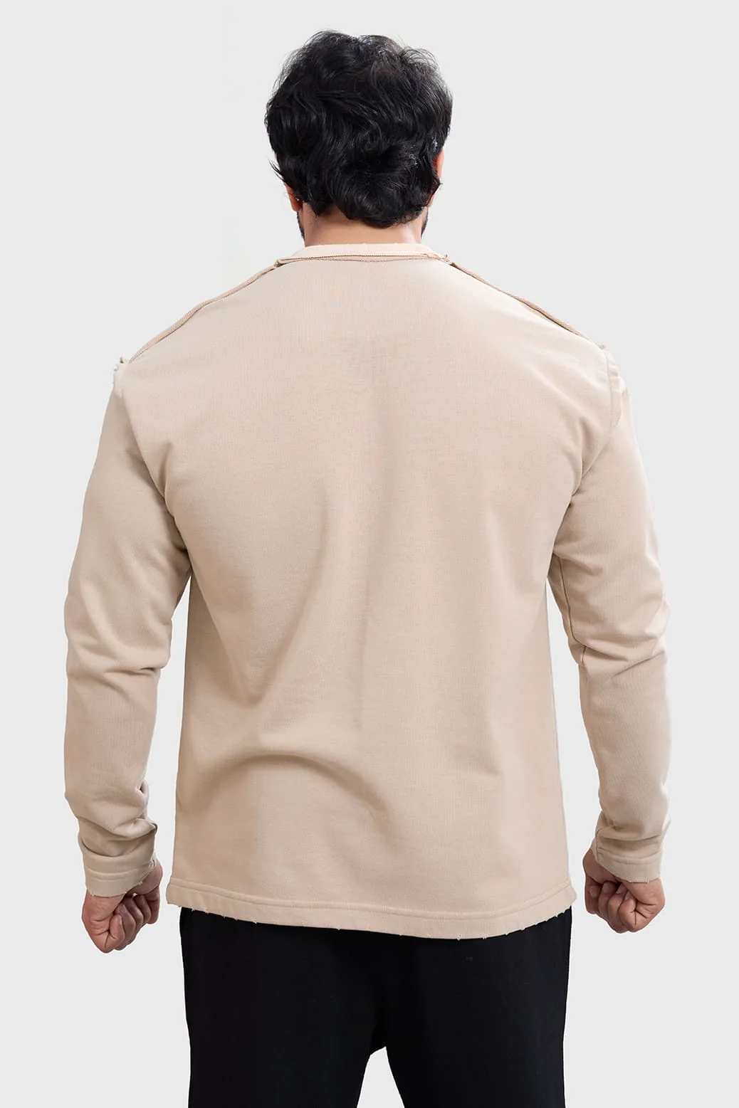 Shell Raw Sweatshirt Beige - Image 6