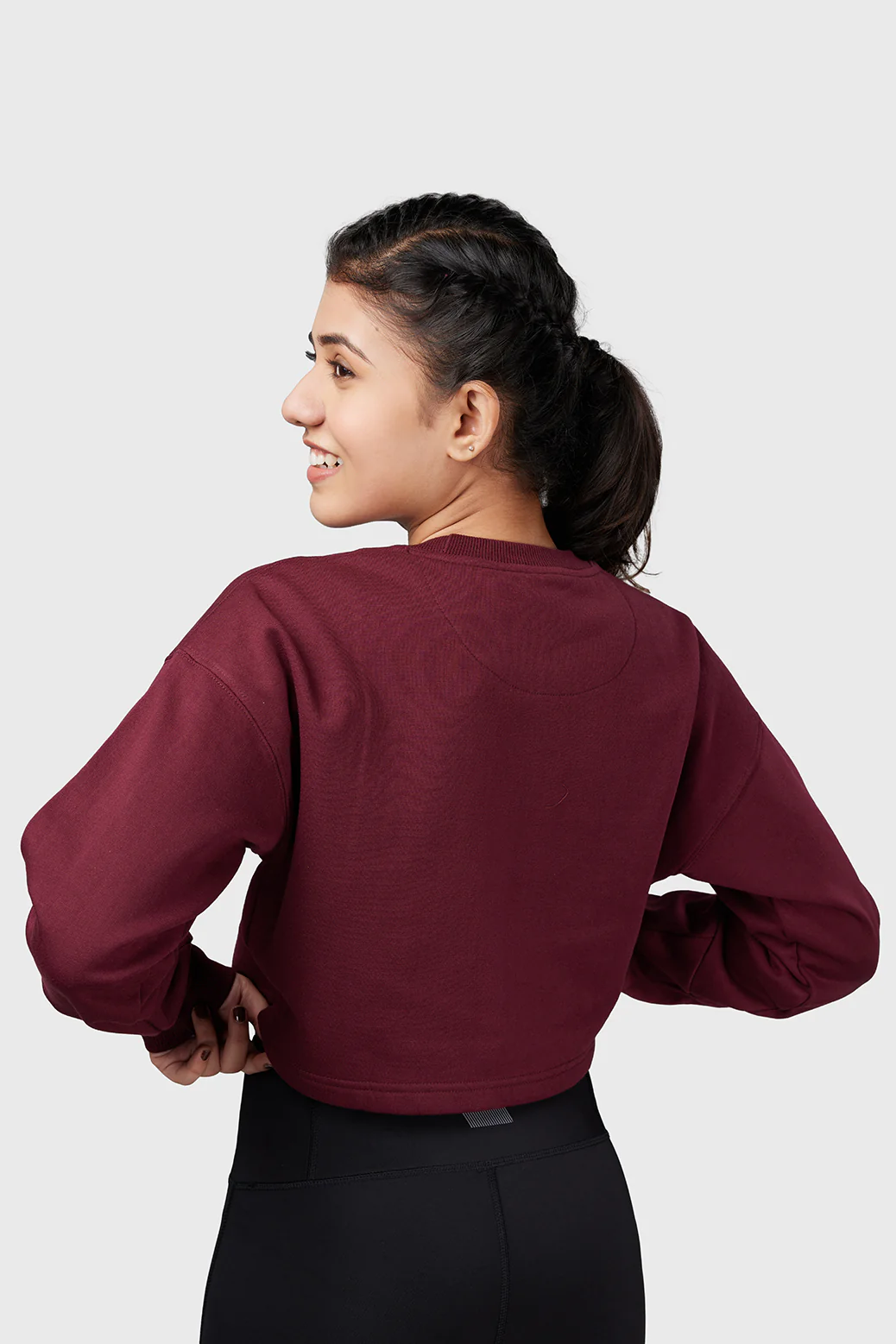 Signature Oversized Cropped Sweatshirt Cherry - Image 4