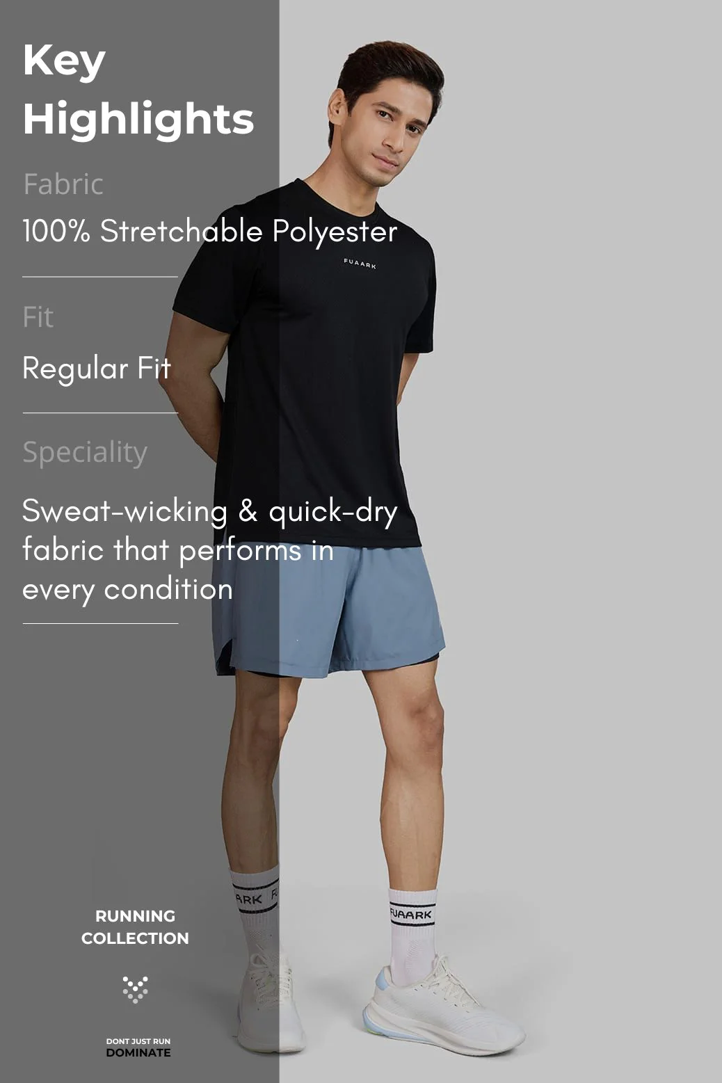 Slate Running T-shirt Black - Image 7