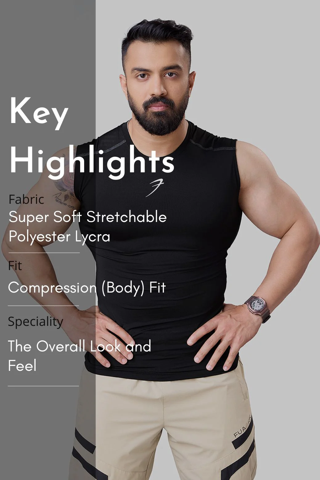 Compression Sleeveless Tank Black - Image 7
