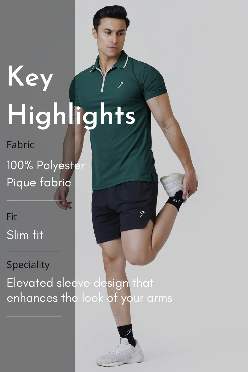 Stride Polo T-shirt Green - Image 9