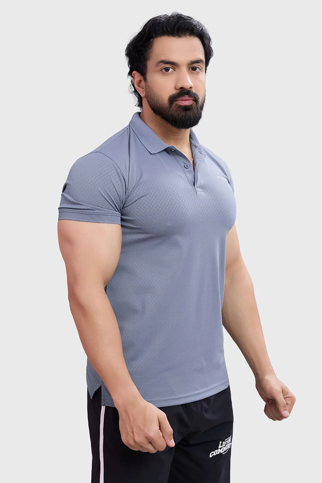 Wave Polo T-shirt Grey - Image 2